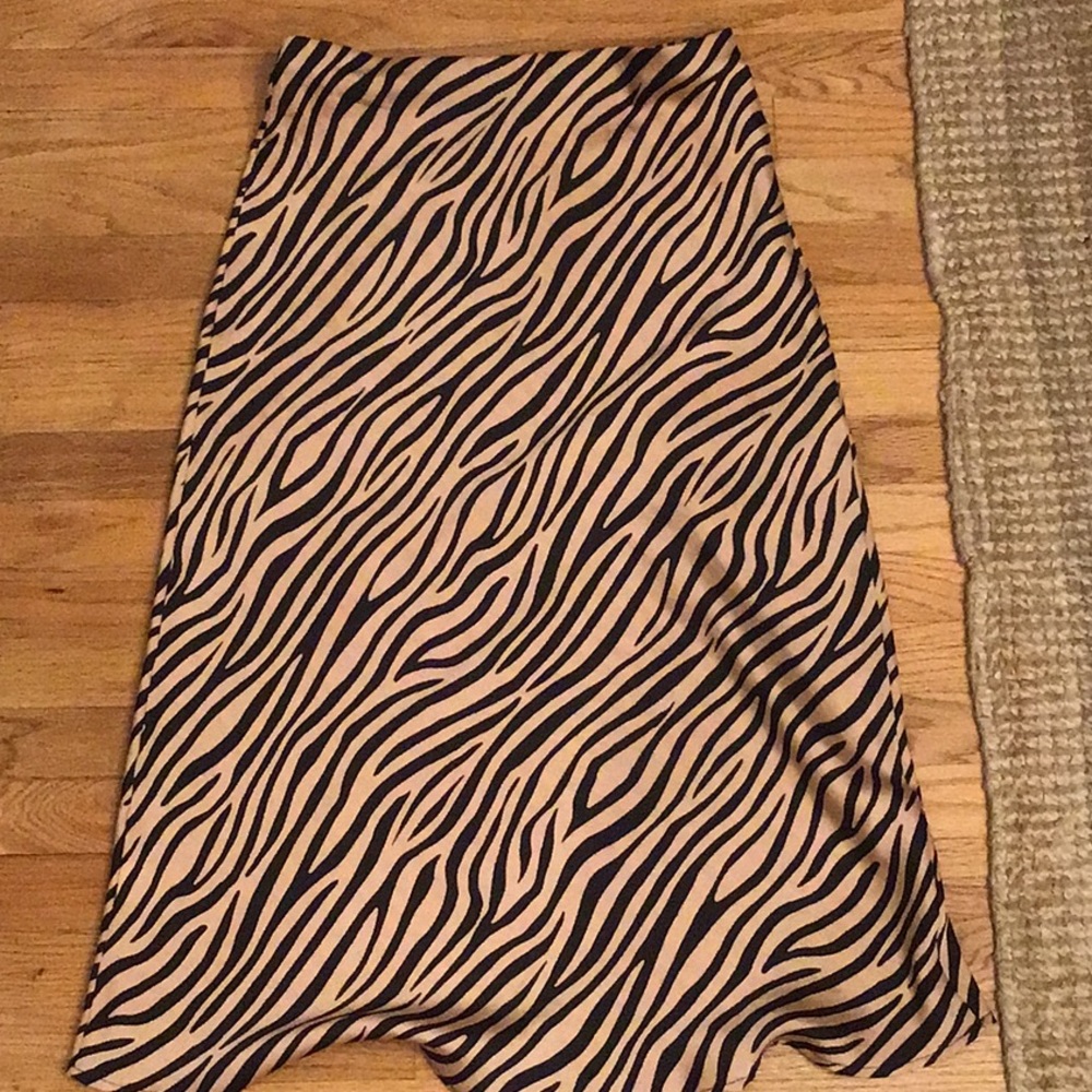 Satin tiger midi skirt